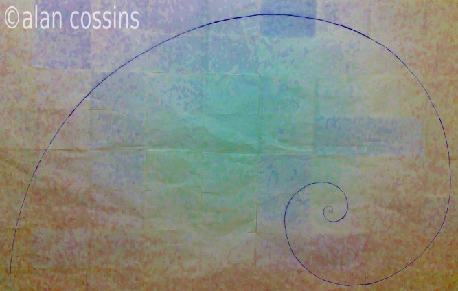 Fibonacci spiral watermarked
